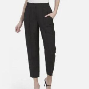 Kobi Halperin Addie Pants Large Black Tencel Linen Blend Office Career Preppy